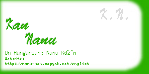 kan nanu business card